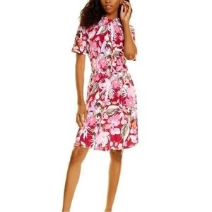 Maggy London Purple Floral A-line Dress, Size 0